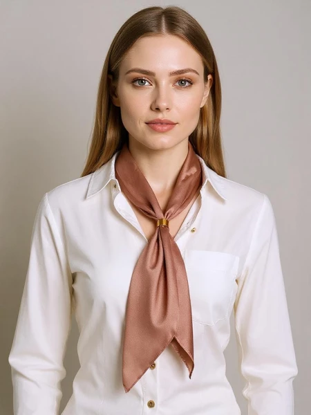 Apollonia Écharpe pour Femmes Brun Foncé en Polyester Satiné 69x66 cm