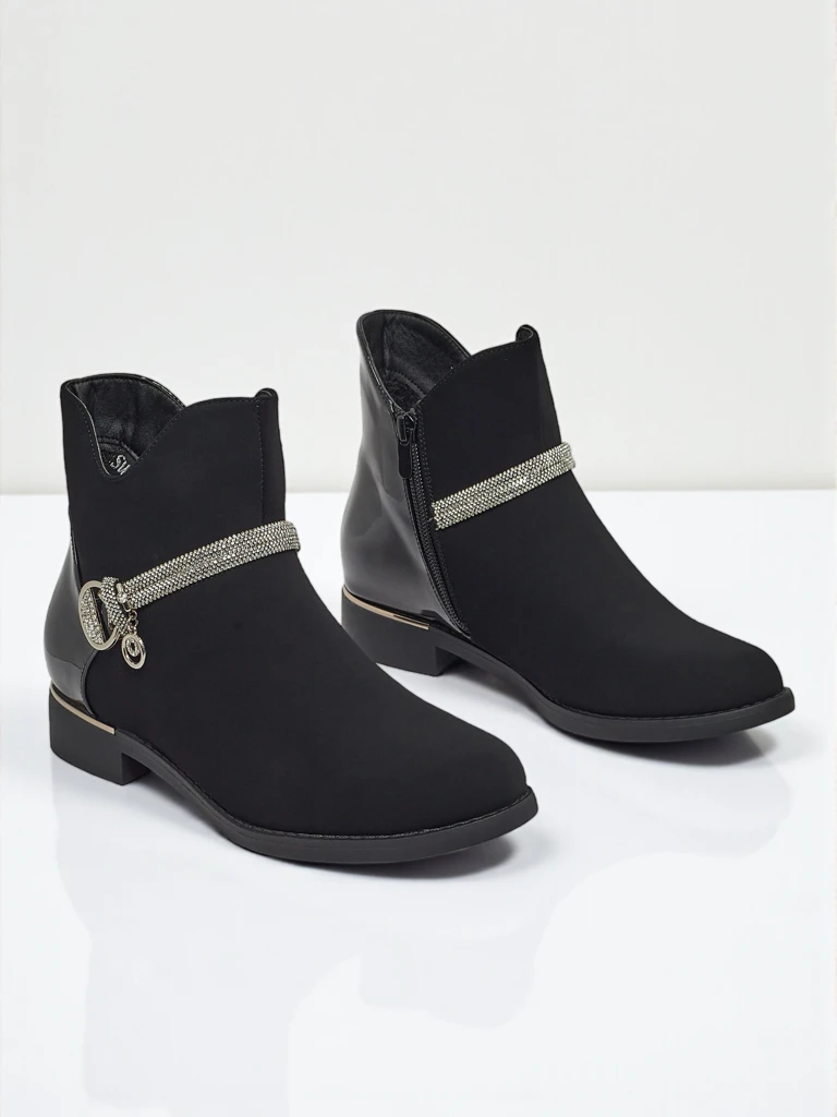 Bottines en cuir écologique mat et verni Marvella