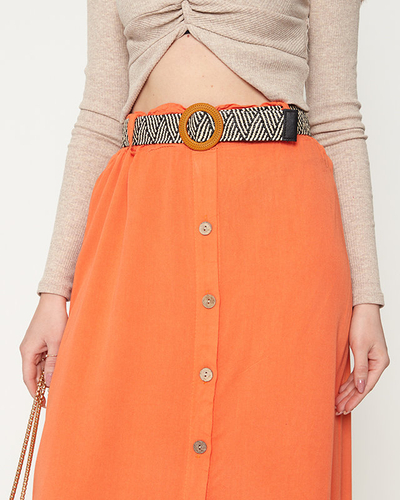 Jupe midi orange pour femme - Vêtements