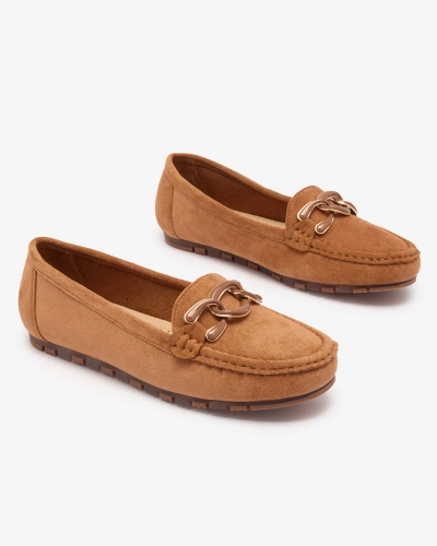 Mocassins pour femme en couleur camel avec chaîne Lertika - Chaussures