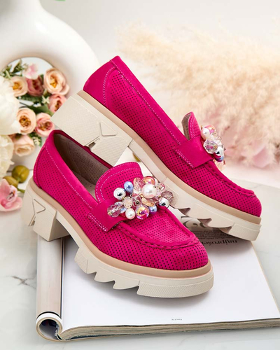Royalfashion Mocassins pour femme avec cristaux colorés Glam