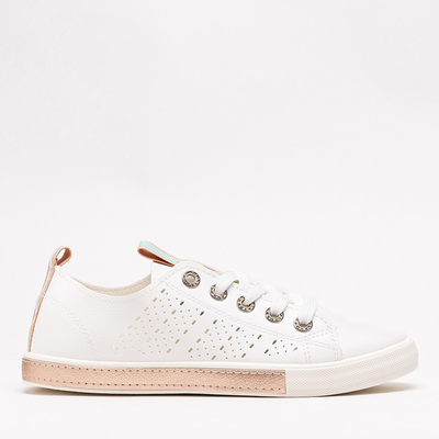 Baskets Kowen blanches avec insert en or rose - Footwear
