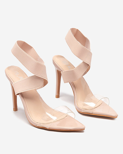 OUTLET Sandales pour femmes à talon aiguille en beige Koala - Footwear