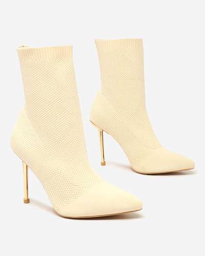 Royalfashion Beige Bottes en tissu Mofissi pour femme
