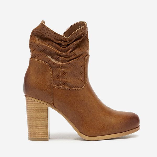 OUTLET Bottes pour femme camel sur le poteau avec empiècement ajouré Miniop - Footwear