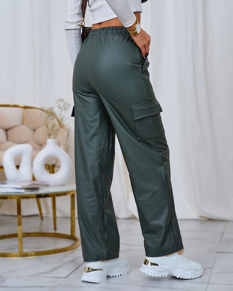 Royalfashion Pantalon de combat droit pour femme en noir