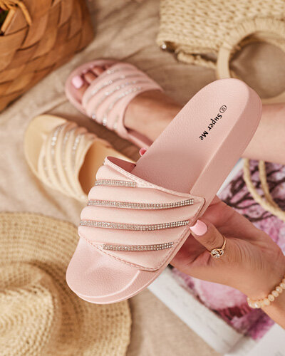 Chaussons pour femme rose clair avec zircons cubiques Mytaris - Footwear