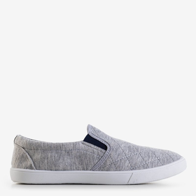 Slip-on matelassé gris pour femme avec empiècements bleu marine Weridia - Footwear