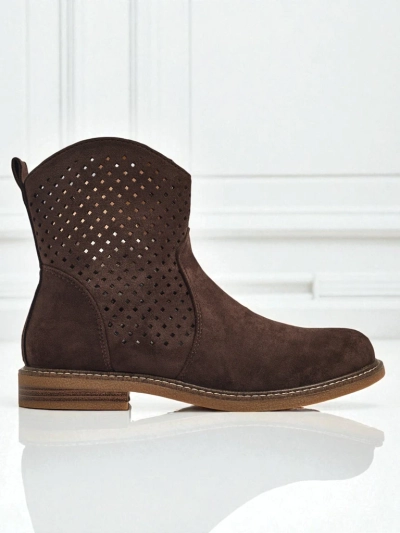 Bottines ajourées éco-daim avec semelle intérieure naturelle Nolani
