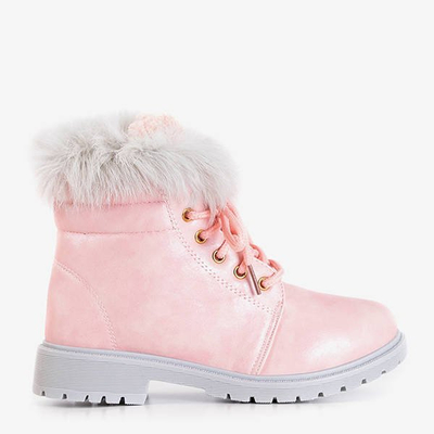 Bottes de randonnée enfants roses avec fourrure Zendisq - Footwear