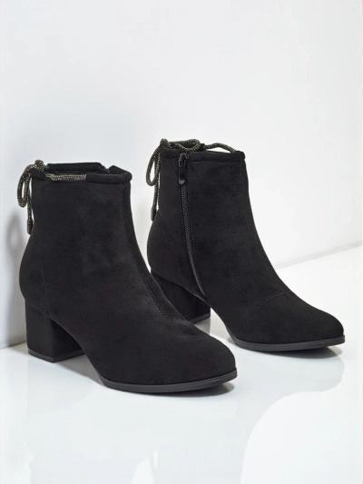 Bottines femme en éco-daim à talons épais Ornella