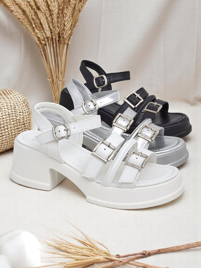 Sandales à talon bloc bas pour femmes Royalfashion Otteze