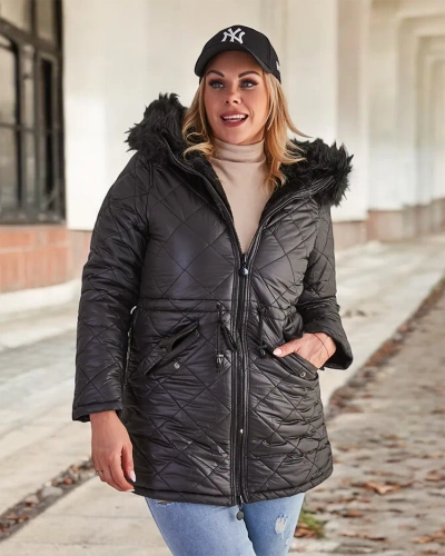 Royalfashion Veste matelassée pour femme en noir