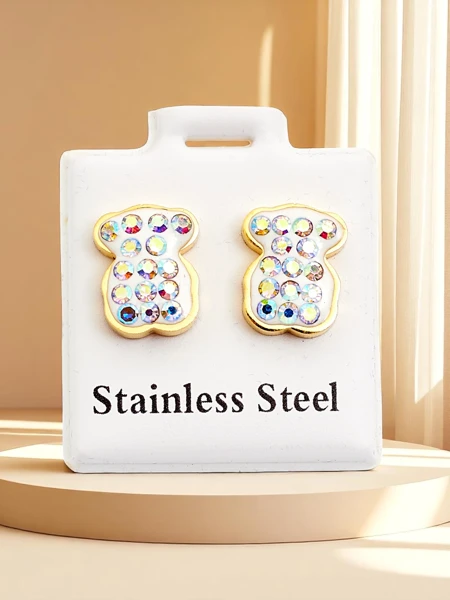 Boucles d'oreilles pour femme Royalfashion en forme d’ours en peluche
