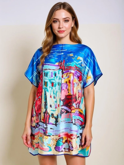 Robe paréo Demetria Royalfashion – multicolore, universelle, longueur genou