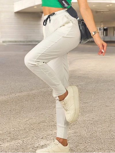 Royalfashion Pantalon droit en tissu pour femme
