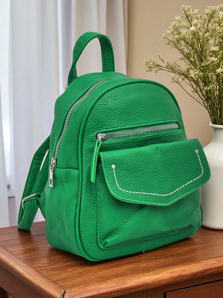 Sac à dos pour femme Elettra Verde Królewska Moda cuir écologique 25x25x10 cm