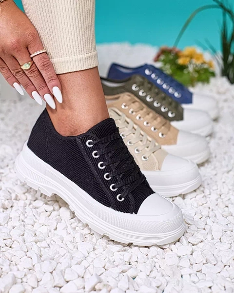 Royalfashion Noir Baskets à plateforme pour femme Spollero