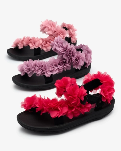 Royalfashion Sandales à fleurs pour femmes Fuchsia Alferroy