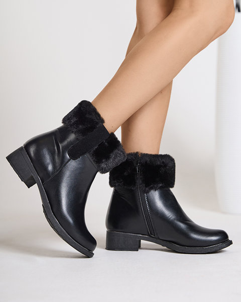 OUTLET Bottes noires pour femme avec fourrure Sabola - Footwear