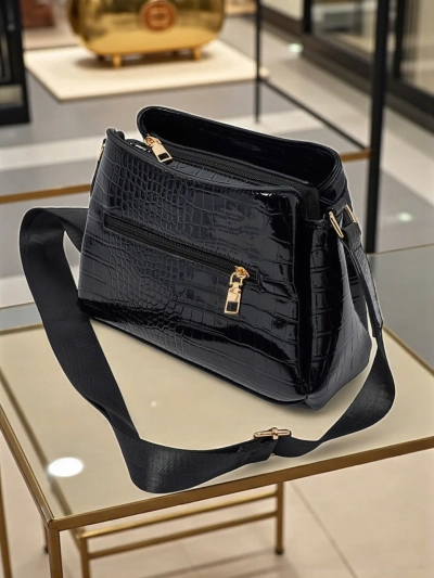 Petit sac à main verni en cuir écologique Midnight Fern