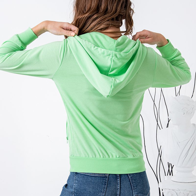 Sweat à capuche femme vert fluo - Vêtements