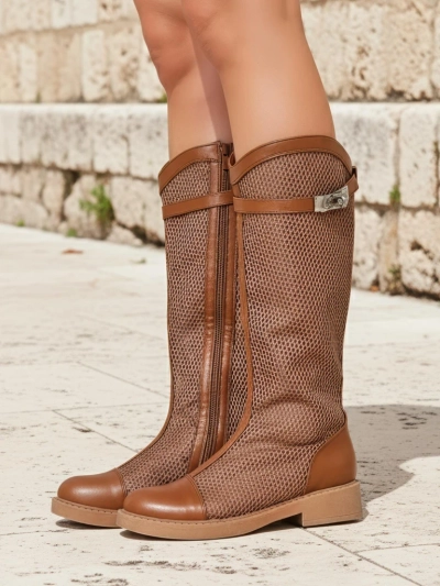 Royalfashion Bottines pour femmes à talons perforées Ovittole
