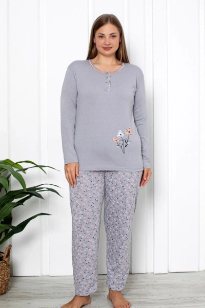 Royalfashion Cotton femmes pyjama floral 2 pièces GRANDE TAILLE