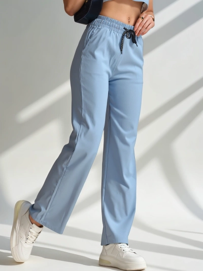 Pantalons larges en tissu pour femmes Royalfashion avec coton