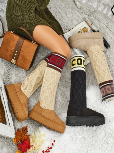 Bottes hautes de type bottes de neige pour femmes avec tige Anane