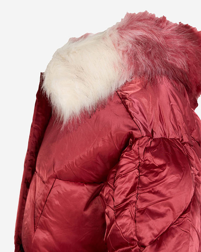 Veste d'hiver pour femme marron avec garniture en duvet synthétique - Vêtements