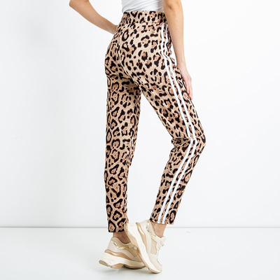 Pantalon panthère marron femme - Vêtements