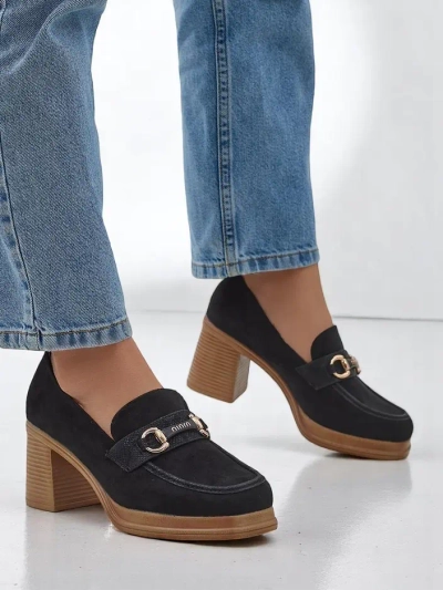 Mocassins à talon bloc pour femme Royalfashion Apareus