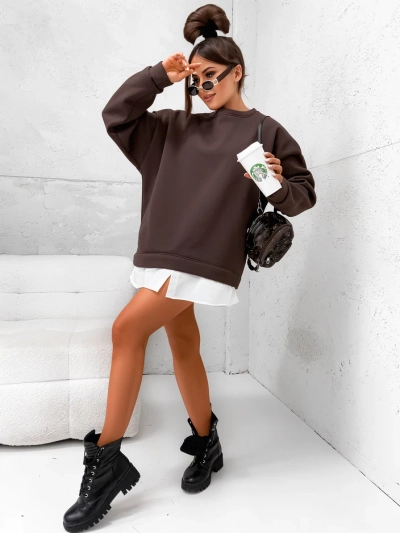 Sweatshirt en coton pour femmes Royalfashion avec bas détachable