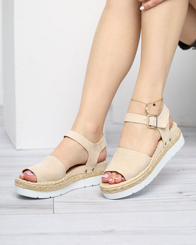 OUTLET Sandales compensées beiges pour femme Setovia - Footwear