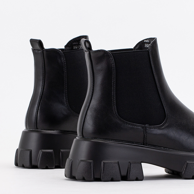 Bottines compensées pour femmes noires Casidi - Chaussures