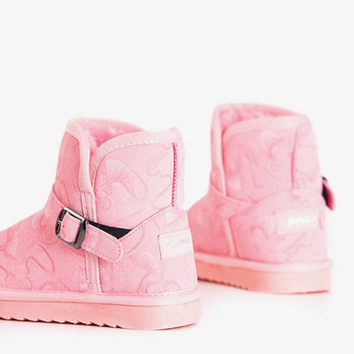 Bottes de neige pour enfants roses de Jereni à boucle - Footwear