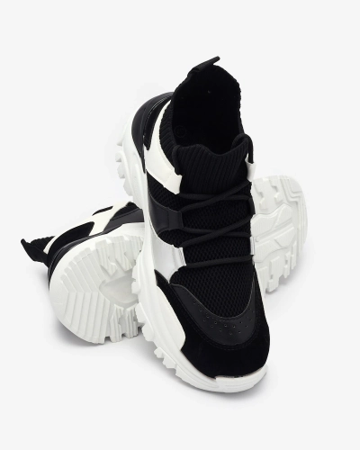 Baskets de sport blanches et noires pour femme Ziragga- Footwear