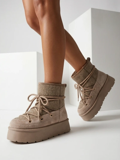 Royalfashion Bottes de neige Filori à lacets pour femmes