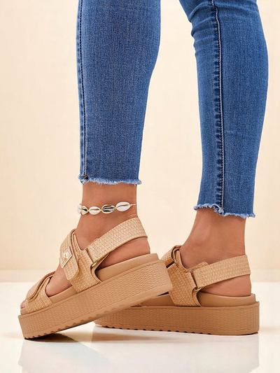 Sandales pour femmes à plateforme Royalfashion Beige Lavinia - été confortable