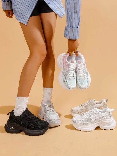 Baskets de sport pour femmes Royalfashion avec des strass Bloss