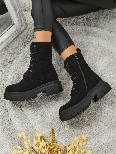 Bottines worker Velisse en éco-daim pour femmes