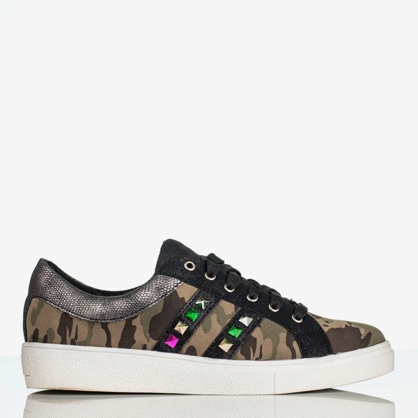 Sneakers camouflage ornées de clous colorés Strong Army - Chaussures 1