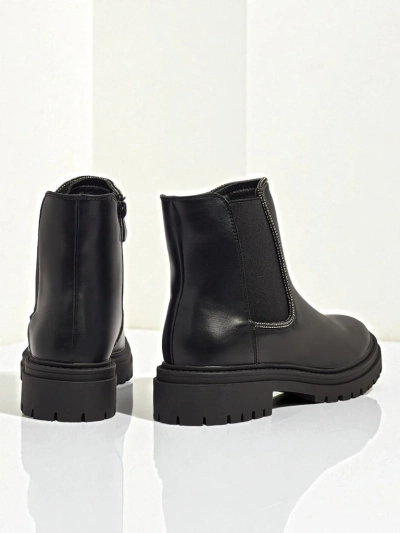 Bottines en cuir écologique avec zircons Novira