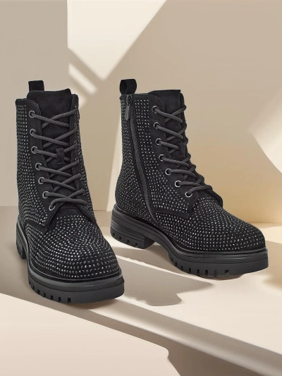 Bottes à lacets pour femmes Royalfashion avec des strass Russos