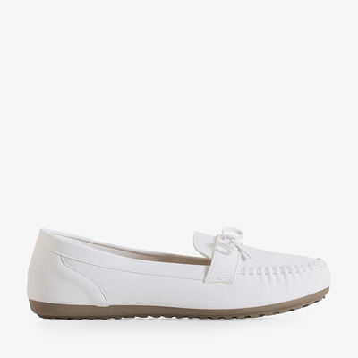Mocassins blancs pour femmes avec nœud Letisa - Footwear