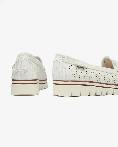 OUTLET Mocassins blancs pour femme avec finition brillante Metiga - Footwear