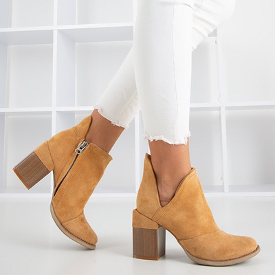 Bottines femme marron clair avec découpes Cintura - Footwear 1