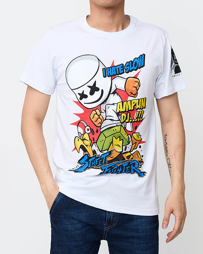T-shirt homme blanc imprimé - Vêtements