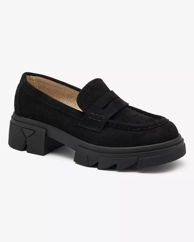 Royalfashion Mocassins ajourés femme noir Lace Glide